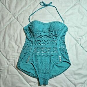 Robin Piccone Crochet Overlay Bohemian Mermaid Body / Bathing Suit